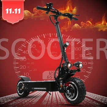 

60V 3200W 11Inch Foldable Electric Scooter Off Road Tire With Headlight Powerful Brushless Motor Adult Scooter Electric Escooter