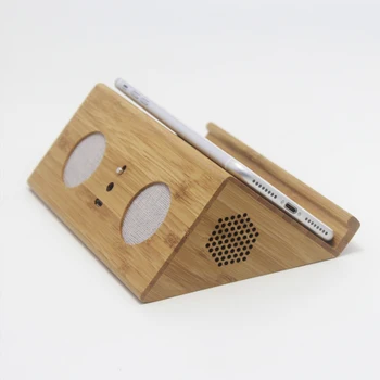

Wooden Household Waterproof Speaker Mini Phone Stand Smart Computer Speaker Induction Amplifier Wooden Stand Support TF Card