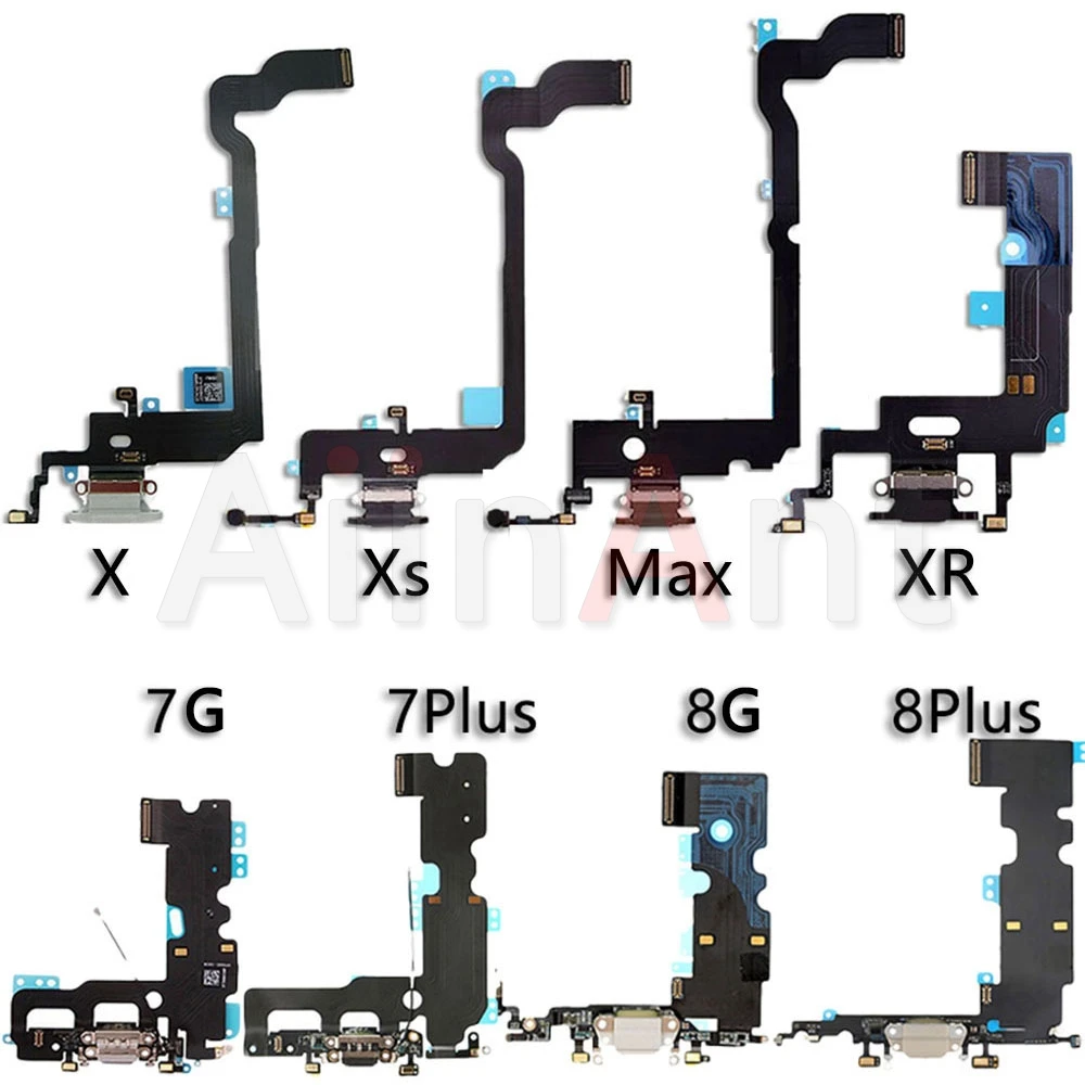 Высокое качество нижний USB порт зарядного устройства гибкий кабель для iPhone X Xs Max XR 7 8 Plus 7G 8G Док-станция разъем для зарядки Микрофон Flex