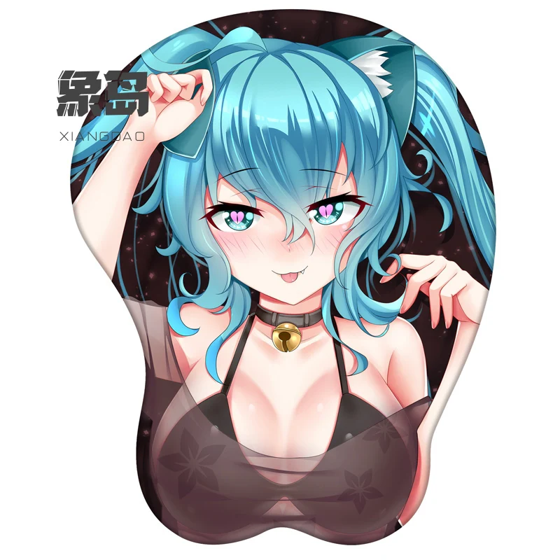 Hatsune Miku 3D Bust Wrist Rest Mouse Pad Soft Silicone Anime Playment Mice Mat 