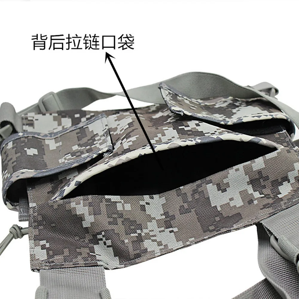 2 Pin Camouflage nylon chest bag is suitable for various types of walkie talkies on the market