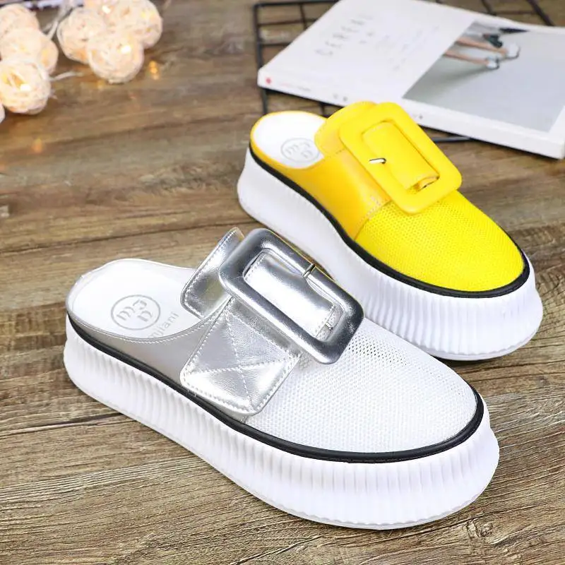 

Slippers Women Casual Flat platform Mesh Slippers Flip Flops Shoes Women Shoes Woman Slides ladies shoes chaussures femme 2019