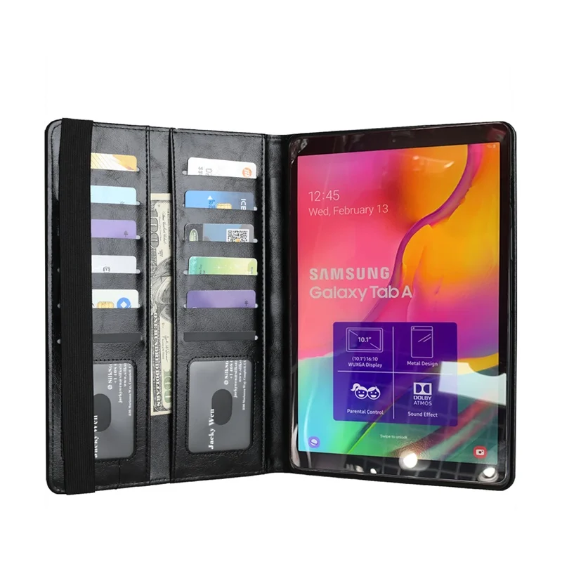 Чехол для Samsung Galaxy Tab A 10," SM-T510 SM-T515 чехол с держателем для карандашей Смарт кожаный Слот для карт Стенд кошелек сумка чехол