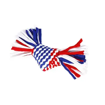 

1 Pcs Pets Dogs Pet Supplies Pet Dog Puppy Cotton Chew Knot Toy Durable Braided Bone Rope With Ball Funny Dog Toy Tool