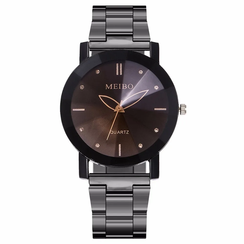 

Women Black Stainless Steel Quartz Watches Casual MEIBO Brand Ladies Dress Watches Gift Clock
