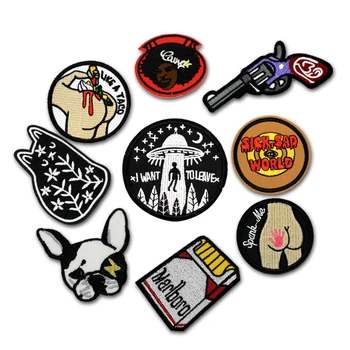 

Cat Rip Dip Embroidered Patches for Clothing Iron on Clothes Patch ironing DIY Applique Sew Stickers Fabric Badges Super