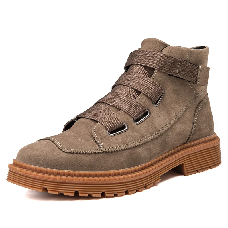 

2019 Autumn Winter Men's Shoes Cow Split Leather Men Boots Comfortable Motorcycle Boots Men Footwear Rubber Ankle Boots *8020