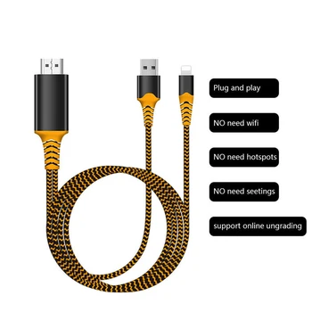 

2M Hdmi Cable For iphone To TV Hdmi Adapter Lighting Male To HDMI Female Cable 1080P Hdmi Cable Support iPhone ipad IOS