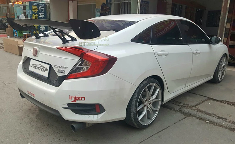 GT стиль высокое качество углеродного волокна авто часть задний спойлер багажника Подходит для Honda Civic 4 двери