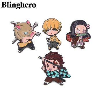 

CA1230 Blinghero Demon Slayer Anime Pins Metal Enamel Pins and Brooches for Lapel Pin Backpack Bags Badge Collection Gifts 1 pcs