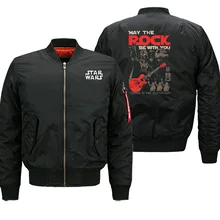 Куртка-бомбер с принтом «Мэй рок быть с вами», мужская уличная куртка «Звездные войны», осенне-зимняя повседневная мужская куртка в стиле милитари