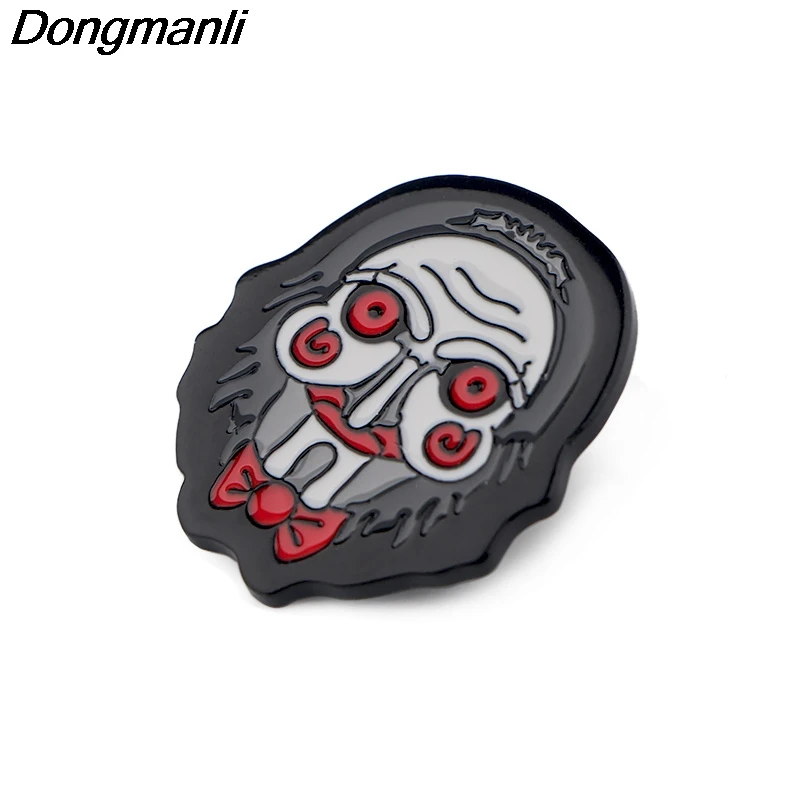 P3997 Dongmanli фильм ювелирные изделия пилы маска марионетки металлическая Глянцевая шпильки и броши крутой Нагрудный значок подарки