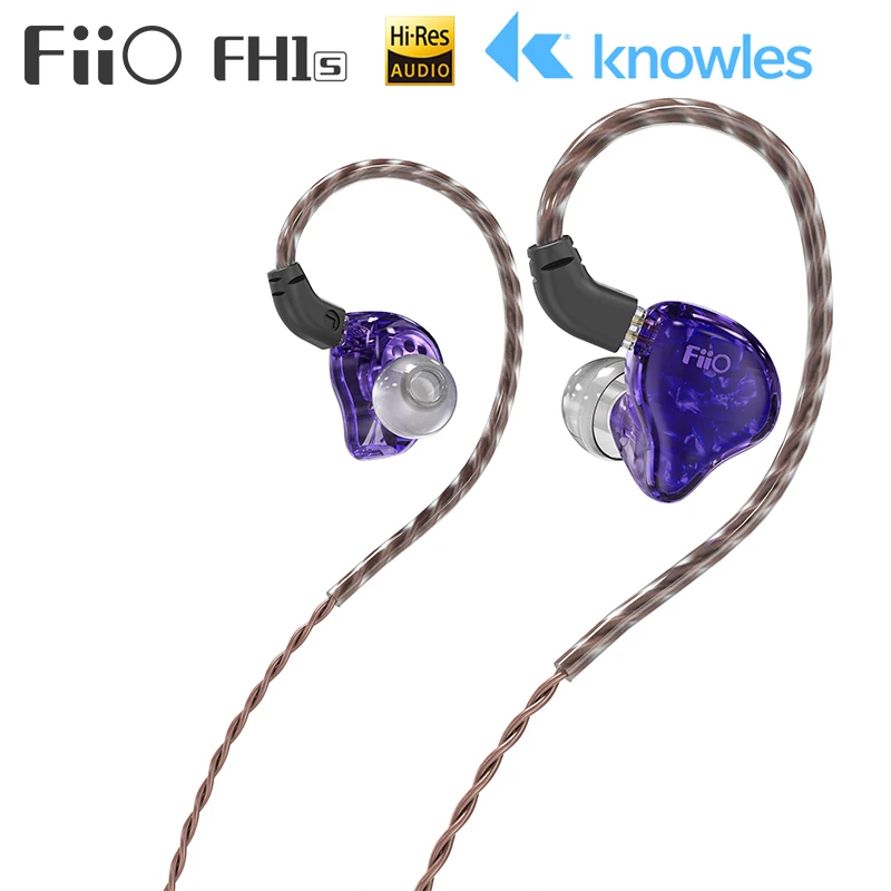Стереонаушники FiiO FH1s Hi Fi 1BA(Knowles)+ 1 динамические гибридные наушники IEM с 2