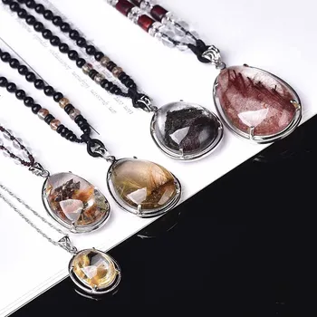 

1PC Unique Natural Crystal Pendant Jewelry Raw Crystals Necklace Mood Tracker Healing Stone Can Increase Unisex Charm DIY Gifts