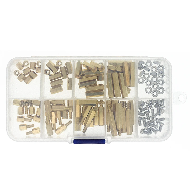 120pc Brass Hex Spacer M2 Screw Separator Stand off Standoff Set Kit Spacers PCB 