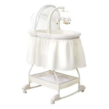 

959 Newborn Crib Removable Anti-Pressure Baby Cradle Bed in Bed European Style BB Joint Bed Multi-functional