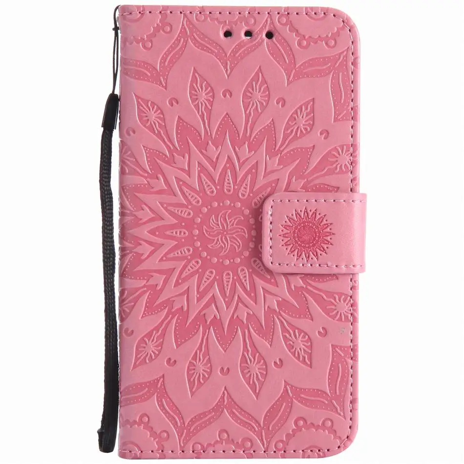 Pink Кожаные чехлы Мандала Чехлы для Apple iPhone 5S 6S 6 7 8 Plus X XR XS 11 Pro Max простой однотонный чехол для телефона DP06F - Цвет: Pink
