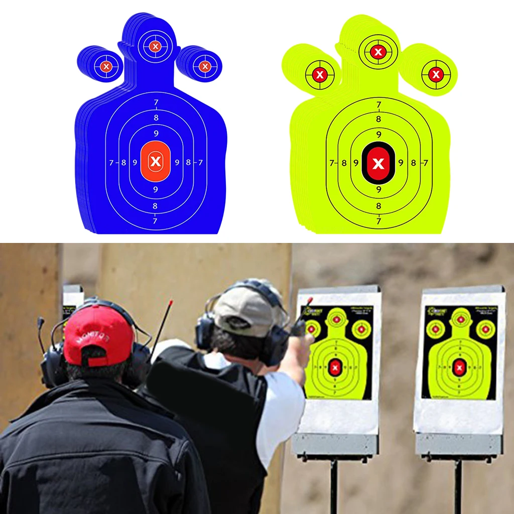 Set of 20 2 Color Human Shape Adhesive Fluorescent Target Sticker Easy Peel