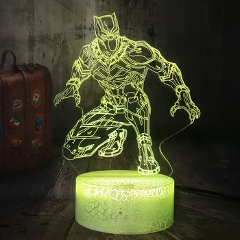 

Movie Fans Novelty Marvel Black Panther The Avengers 3D LED Lava Night Light Bedroom Decor Desk Lamp Boys Kid Christmas Toy toys