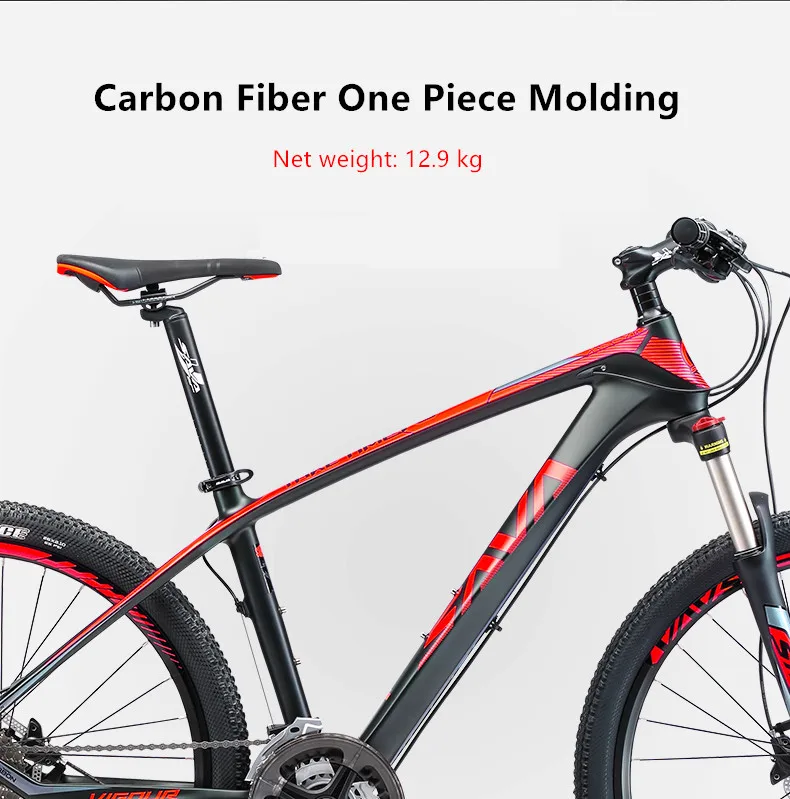 Sale New Brand Mountain Bike Carbon Fiber Frame SHIMAN0 M370/3000 27 Speed M315 Hydraulic Disc Brake Lockable Suspension MTB Bicycle 2