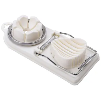 

Multifunctional egg cutter 304 stainless steel / PP plastic (base) Egg slicer Fancy Split Cut Eggs Device 1 Piece
