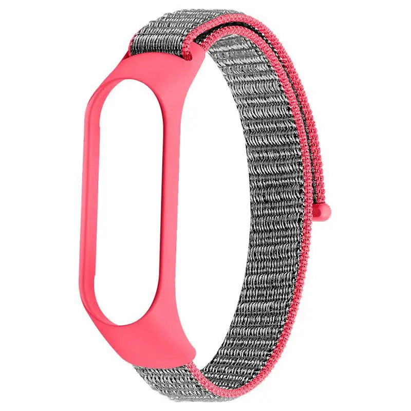 eletrionic pink OULUCCI нейлоновый браслет-петля для Xiaomi Mi, 4 ремешка, нейлоновый браслет-ремешок для Xiaomi Mi, 4 ремешка, Смарт-часы, аксессуары - Цвет: eletrionic pink