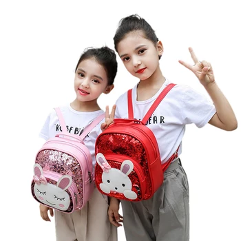 

Children Fashion Small School Bag Kids Rabbit Ears Sequin Backpack Lovely Rucksack Kindergarten Girls Crossbody Backpack