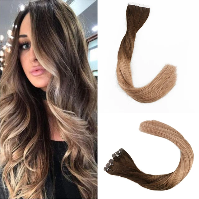 Toysww 100% Real Human Hair Russian Hair Tape in Hair Extensions Blonde #60 For Woman Machine Made Remy Hair 20/40pcs 2A 6A 18A