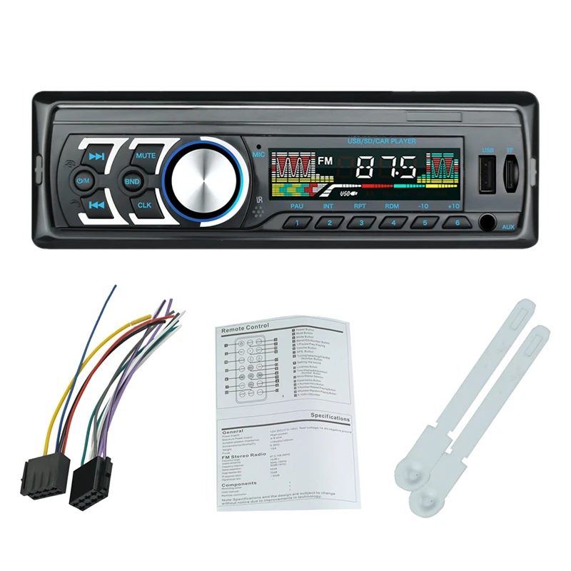 Автомобильный MP3 плеер автомобильное радио 1 DIN USB Быстрая зарядка Bluetooth Handsfree