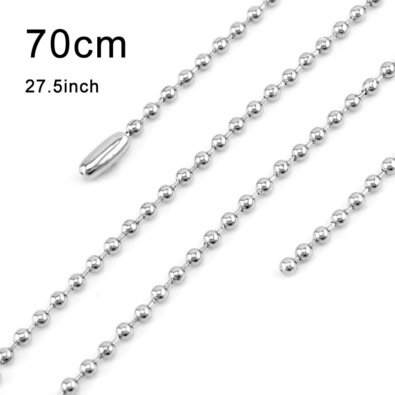 ball chain-70cm Risul 15/20/25/30 мм Круглые Подвески Кулоны из нержавеющей стали круг метки внешний отверстием шармы, 2 стороны зеркальная полировка нержавеющая сталь, 50 шт - Окраска металла: ball chain-70cm