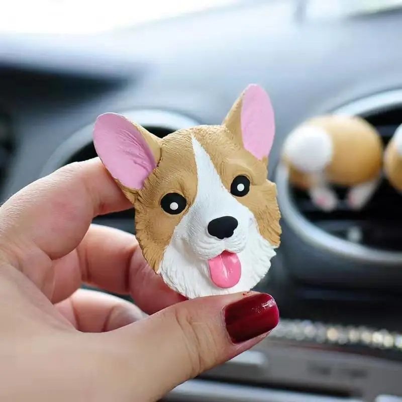 Автомобильный парфюм Corgi, украшение салона автомобиля Corgi, Автомобильные украшения для девочек, кавайные автомобильные аксессуары, ароматизатор интерьера - Название цвета: Corgi head
