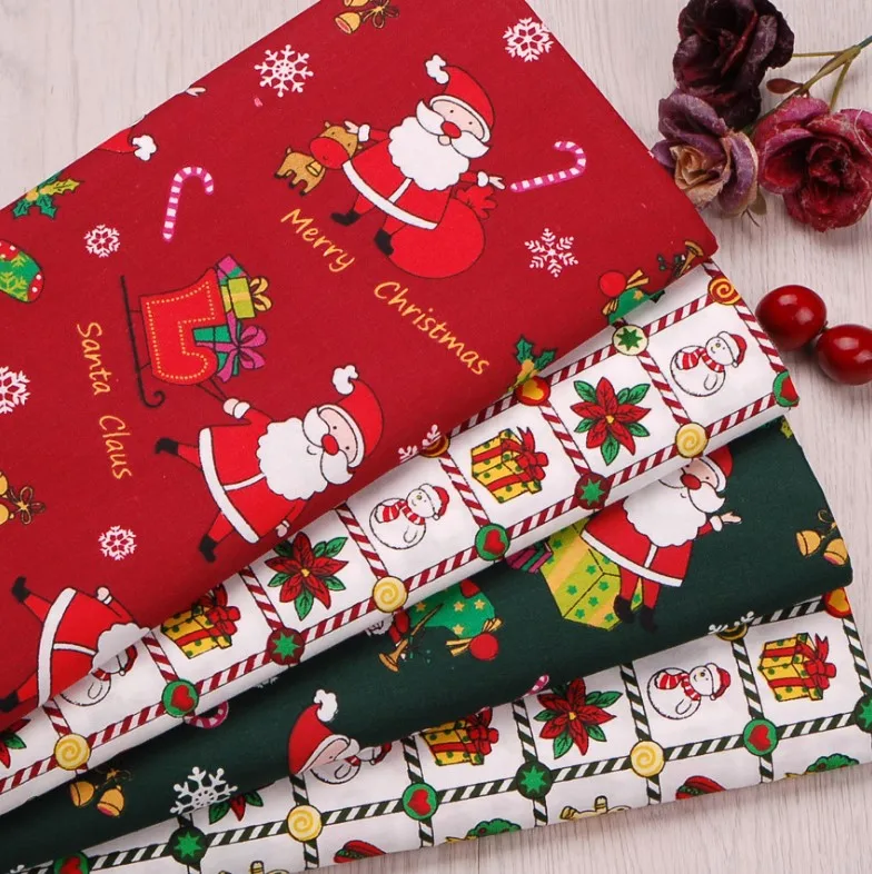 100*160cm 100% Cotton Christmas fabric printing Cloth DIY Handmade patchwork Gift packaging accessories | Дом и сад