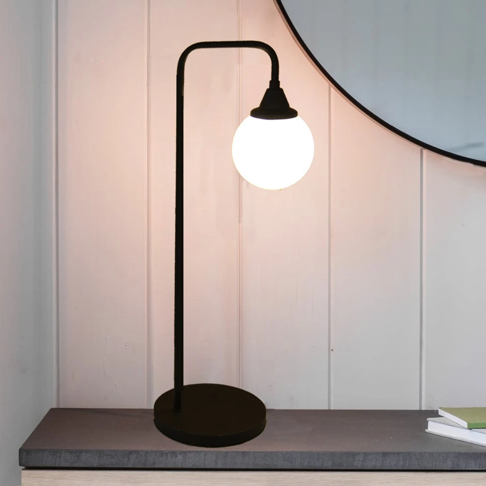 glass globe desk lamp