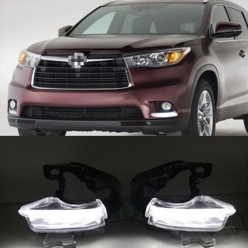 

Car Led Daytime Running Lights Front Grille Driving Fog Lights For Toyota Highlander 2014 2015 2016