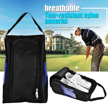 

New Portable Breathable Golf Shoes Bag Zipped Sports Bag Shoe Case Golf Shoe Bag Zippered Shoe Carrier Bags Case Pocket Pouch