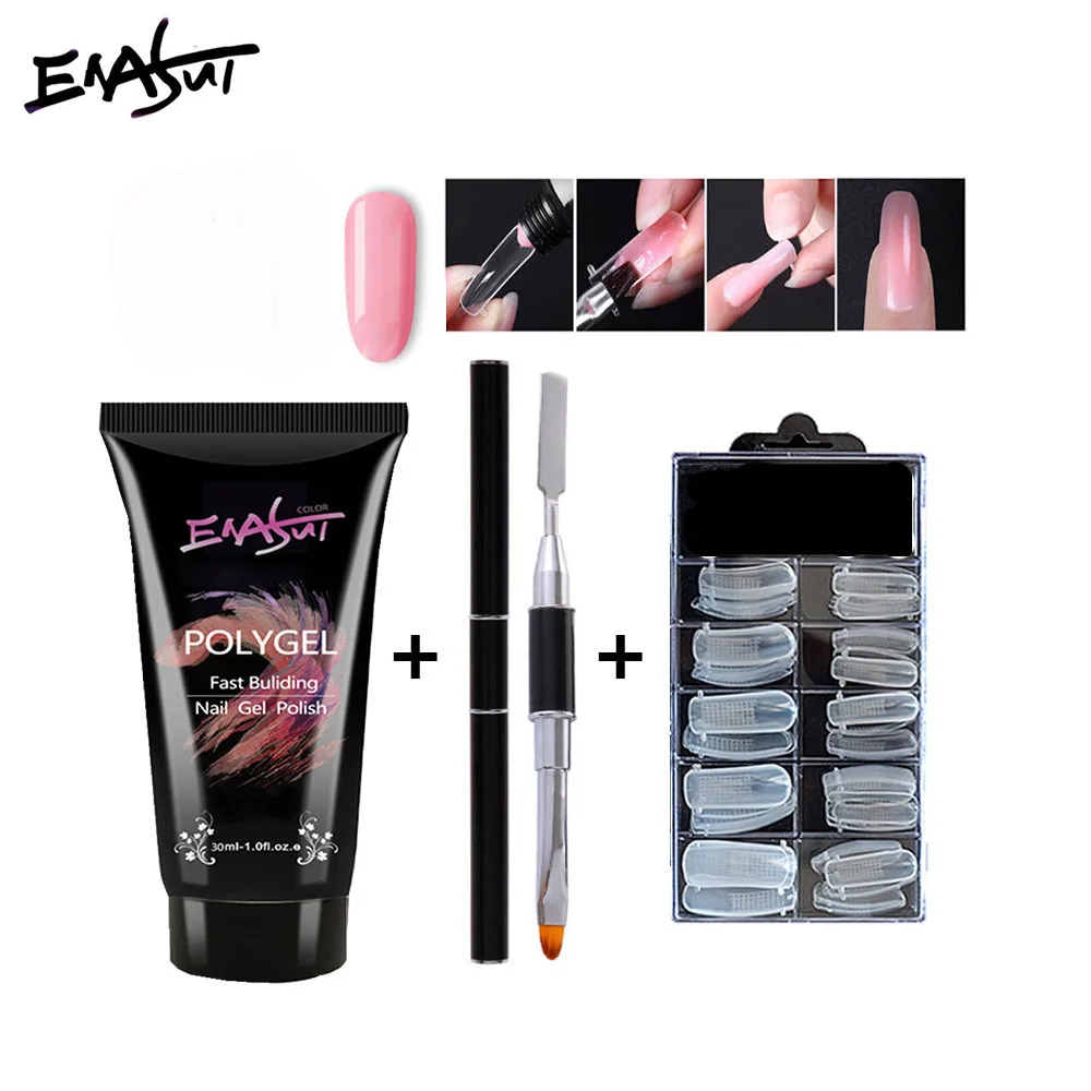 pink ENASUI Polygel набор для ногтей Apres гель для наращивания ногтей все для маникюра продлить строитель поли гель набор для наращивания ногтей - Цвет: pink
