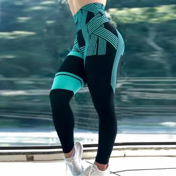 

2019 New High Waist Pants, Gym Leggings, Striped Skinny Pencil Pants, Workout Fitness Workout, Women Pants SL-07