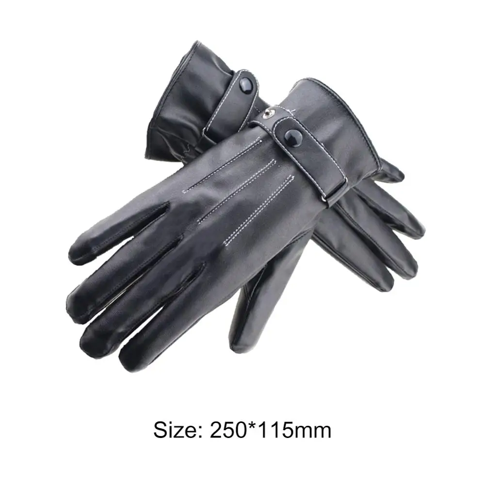 Leather Motorcycle Fleece Gloves Touch Screen Men Women Driving Thickened Gloves Camping and Hiking Accessories