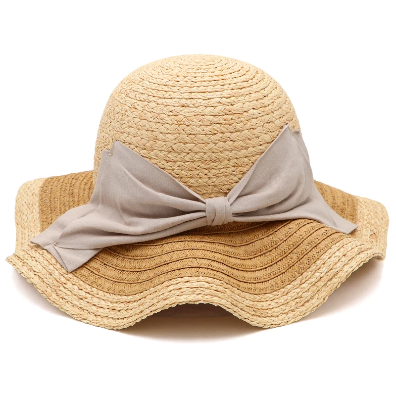 Женская соломенная шляпа с широкими полями Пляжная Шляпа Fedora UPF50 +| |