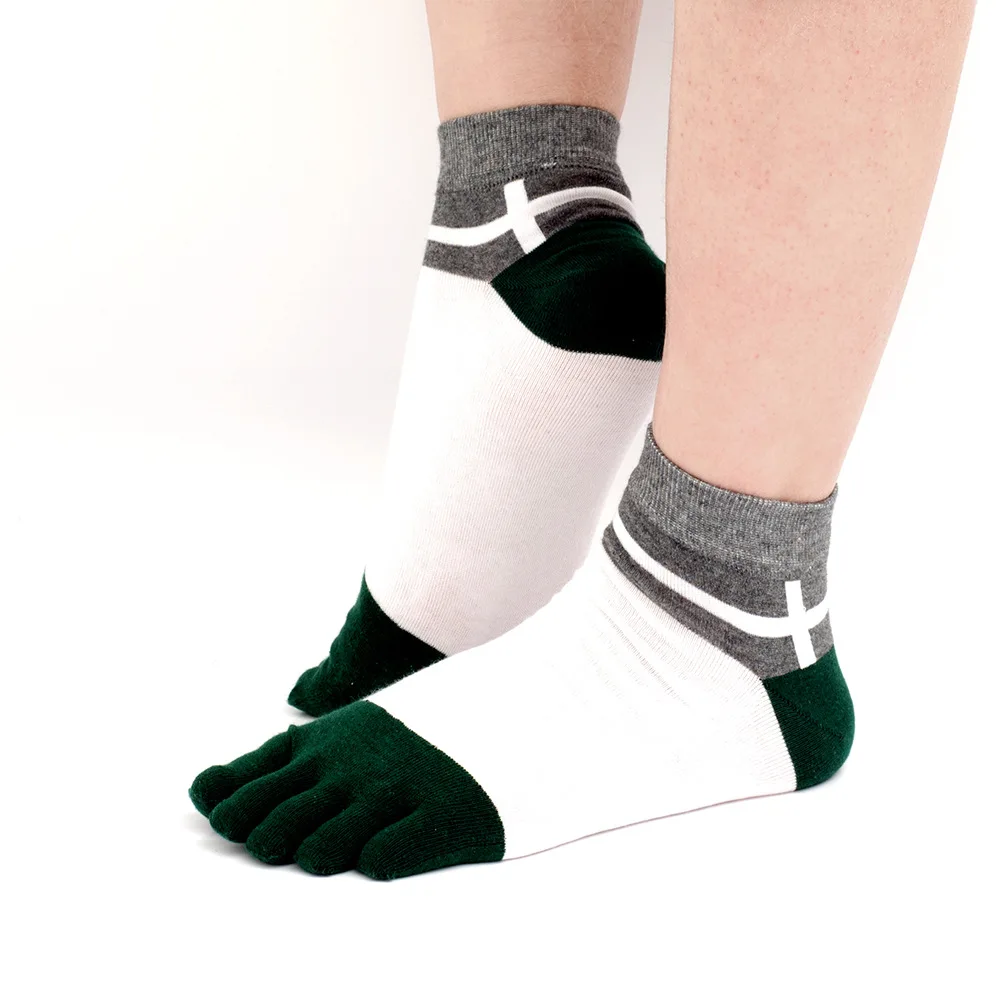 5 Pairs Bright Color Combed Cotton Socks with Toes Men Women Nordic Style Colorful Short 5 Finger Socks Male Fashions Calcetines