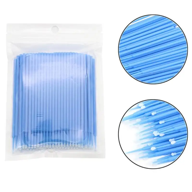 

100PCS/Bag Disposable Make Up Eyelashes Mini Individual lashes Applicators Mascara Brush Lash Extensions Cotton Swab