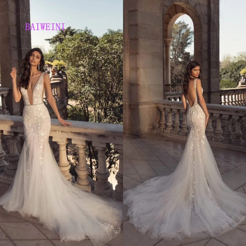 Vestido de noiva Новое поступление сексуальные Simlple Свадебные платья 2021 Русалка Вышивка