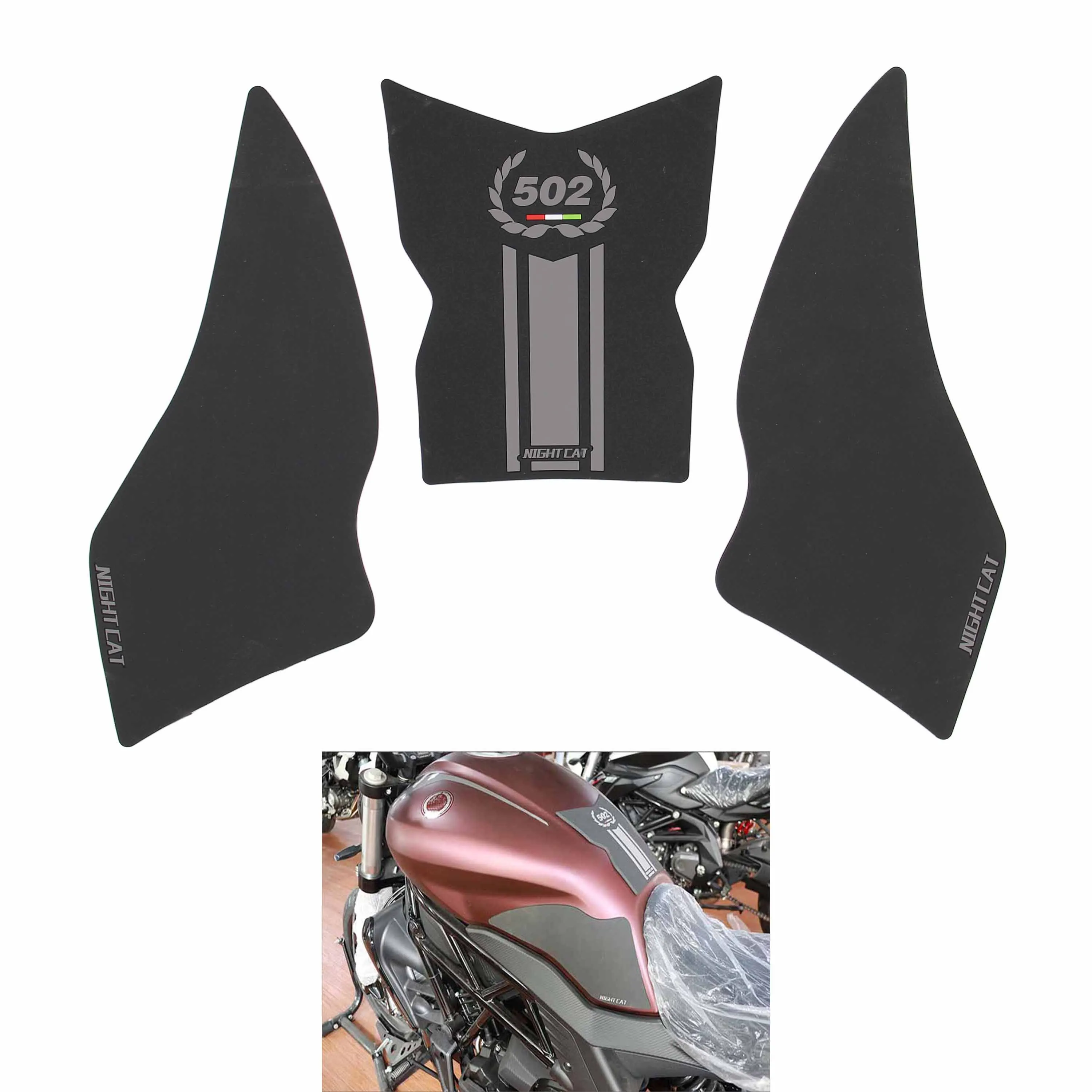 

Motorcycle Tank Pad Protector Sticker Decal Gas Fuel Knee Grip Traction Side For Benelli 502C 502 C