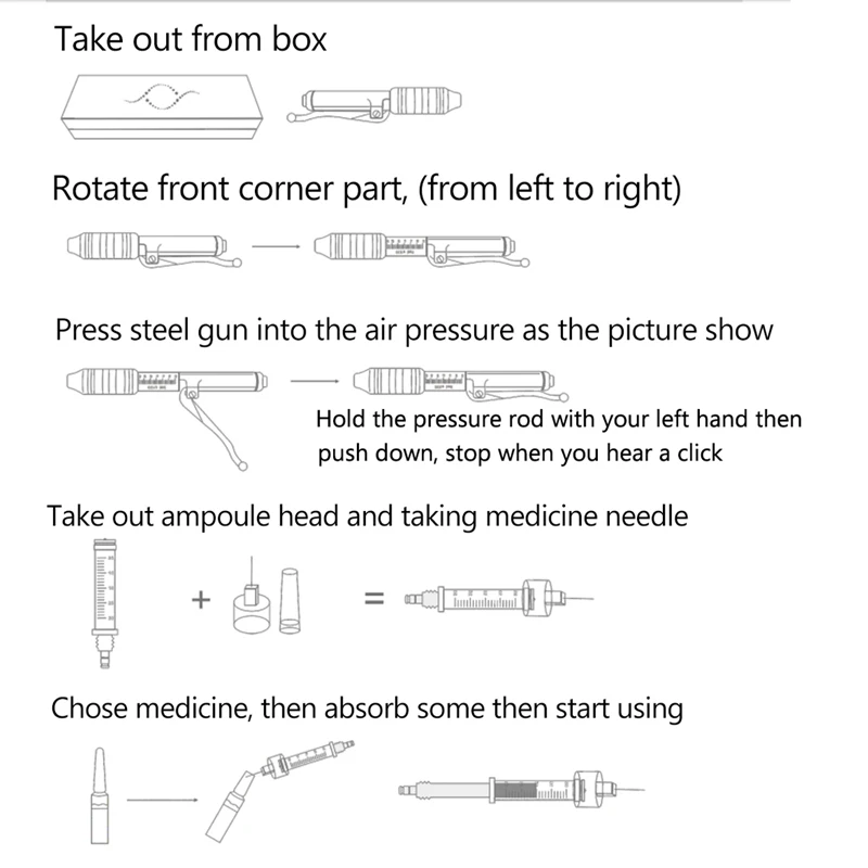 Multi Shoot гиалуроновая ручка Ampoule головка распылитель гиалуроновой кислоты ручка для нанесения тату лифтинга удаления морщин губ шприц Needless инъекция