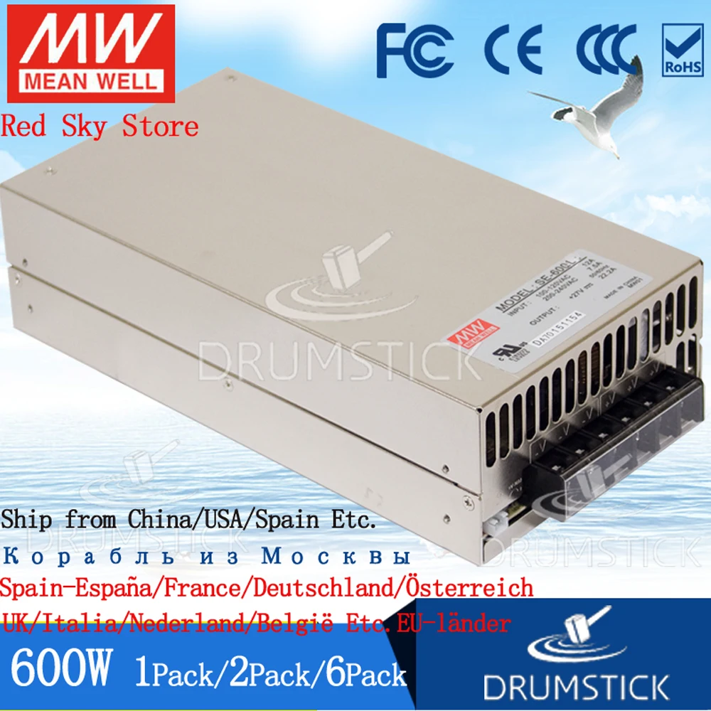 

Ship from USA Meanwell 600W Power Supply SE-600-24/48V Display LED light strip Monitor Power stabilized DC 25/12.5A industrial