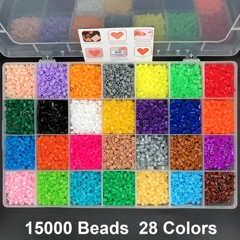 

15000PCS 28 Colors Hama Beads Set 5mm Ironing Beads 3D Puzzle Perler Beads Toys With Accessories Kids Toy Gift