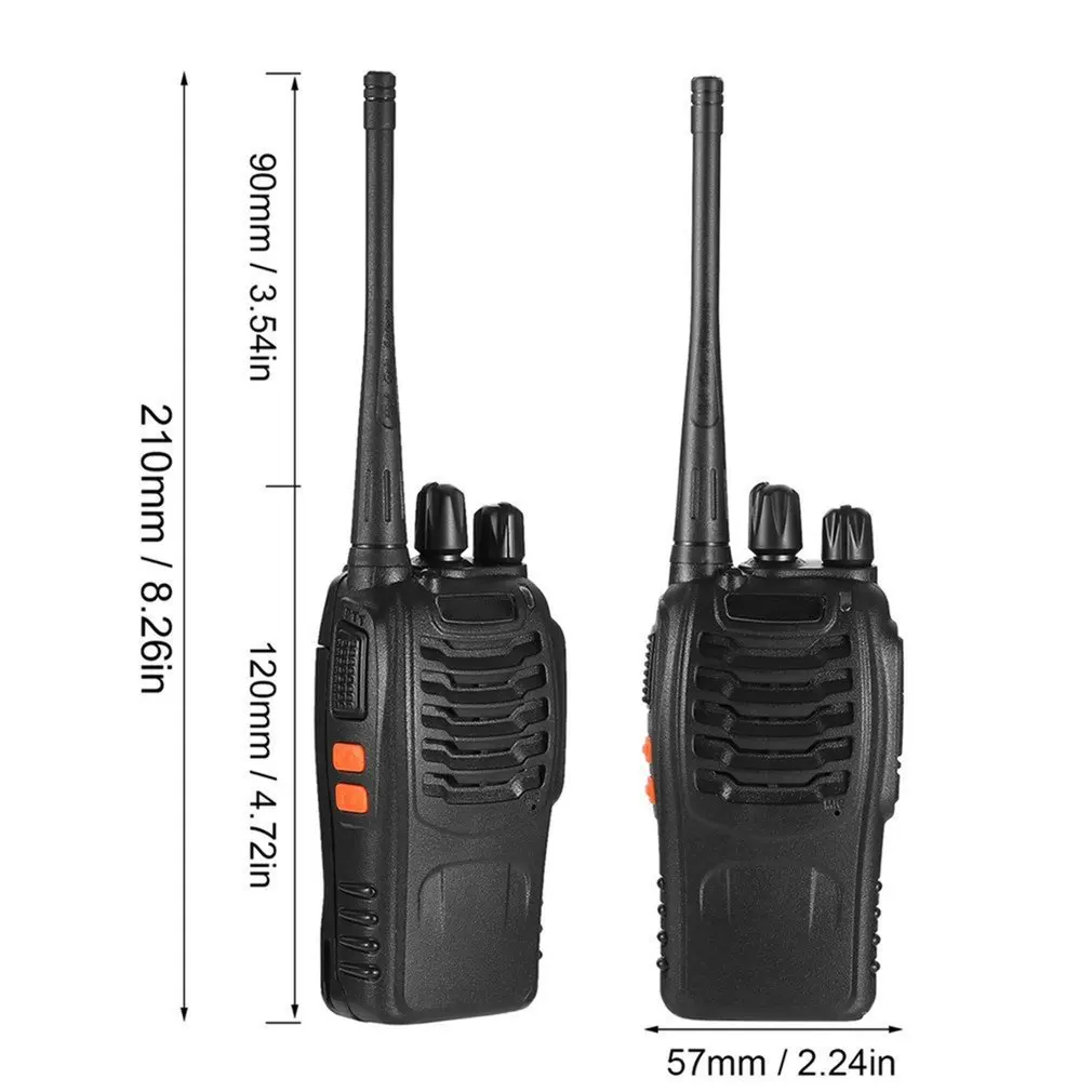 2 шт Baofeng BF-888S UHF 400-470 MHz 2-Way радио twee 16CH Walkie Talkie с микрофоном FM приемопередатчик DC power