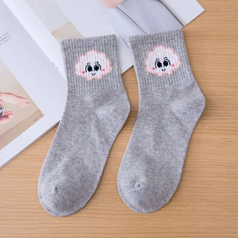 5 пар, женские хлопковые носки Harajuku с мультяшными животными, унисекс, хипстерские спортивные Чулочные изделия