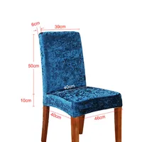 Velvet Chair Covers Solid Color Desk Seat Protector Seat Slipcovers for Hotel Banquet Wedding Universal Size housse de chaise 2