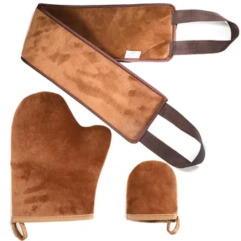 

Body Cleaning Glove Self Tanner Reusable Tanning Gloves Cream Lotion Mousse Pull Back Strip Rubbing Back Belt Peeling Bath Towel